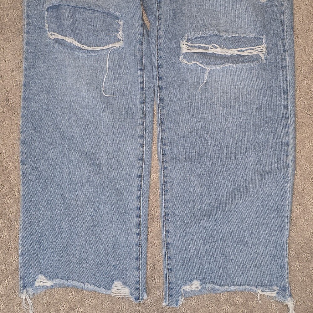 Circus by Sam Edelman Women 31 High Rise Relaxed Straight Jeans Distressed Hem - Picture 5 of 16